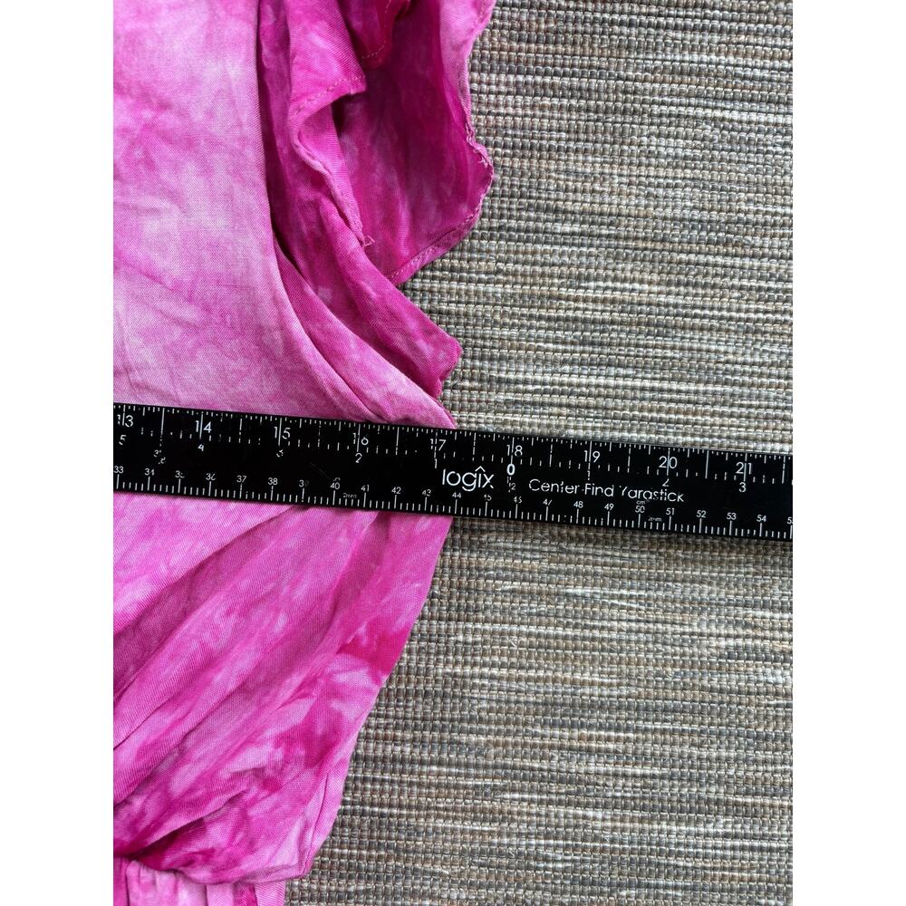 Andrée By Unit Fit & Flare Dress Girls Size L Pink Tie Dye Lined Flutter Sleeve - Picture 5 of 6